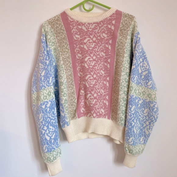 Vintage Pastel Pullover Knit Sweater - Picture 1 of 3
